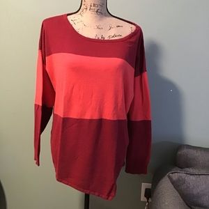 A.N.A Color Block Sweater Asymmetric Hem SZ 1X preowned